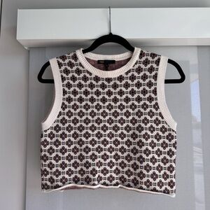 Maje patterned knit crop top